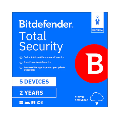 Bitdefender Total Security Protection Suite for Five Devices Two Years