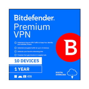 Bitdefender Premium VPN Protection for Ten Devices One Year Subscription