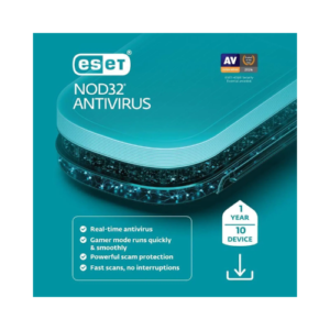 ESET NOD32 Antivirus 2026 Security Protection for Ten Devices One Year