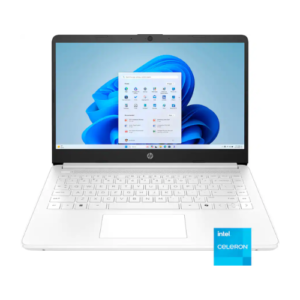 HP 14 Inch Laptop – Intel Celeron N4500, 4GB RAM, 64GB eMMC – Snowflake White