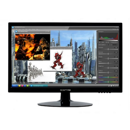 Sceptre E225W-19208A 22 Inch LED Full HD Monitor With HDMI, DVI, VGA and Speakers