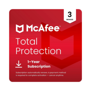 McAfee Total Protection Security Suite for Three Devices One Year