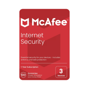 McAfee Internet Security Protection for Three Devices One Year