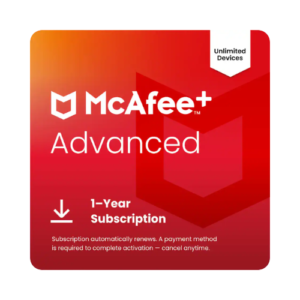 McAfee Plus Advanced Protection for Unlimited Devices One Year