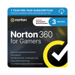 Norton 360 for Gamers Security and Performance for Three Devices