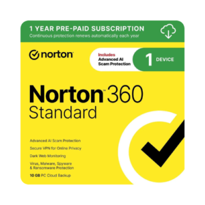 Norton 360 Standard Security Protection for One Device Fifteen Months